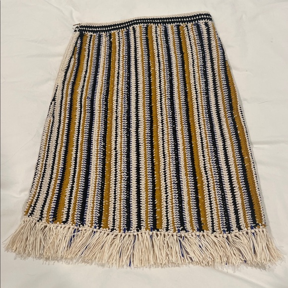 Tory Burch Yellow and Blue Patterned Midi Skirt - Picture 8 of 14